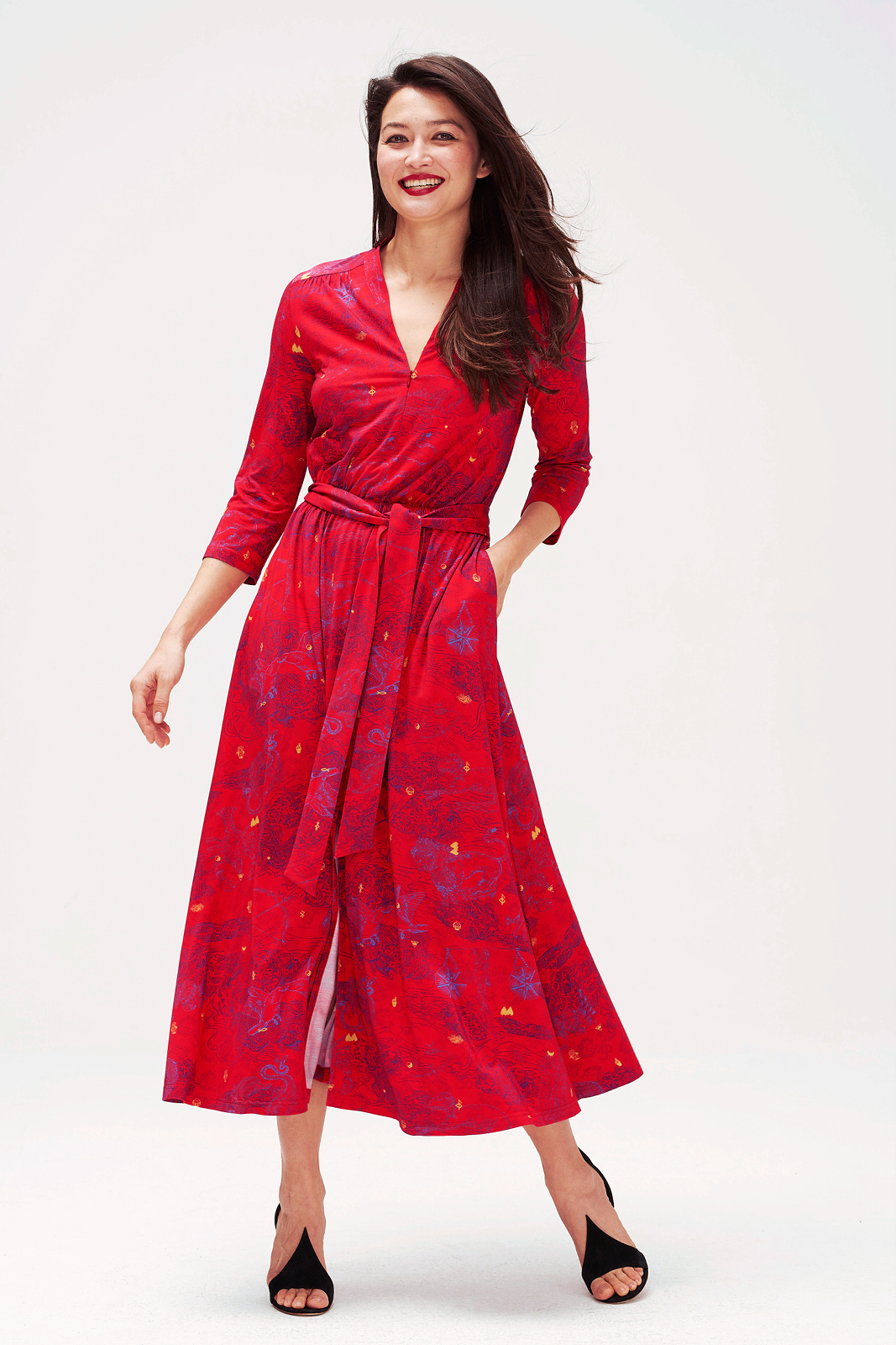LIBERTY DRESS wish you luck red print