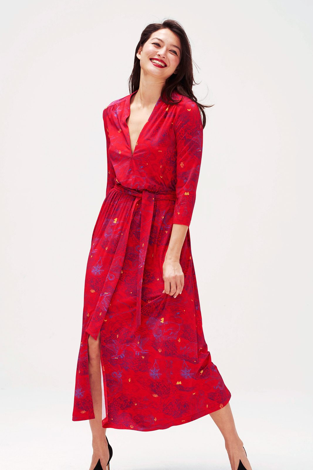 LIBERTY DRESS wish you luck red print