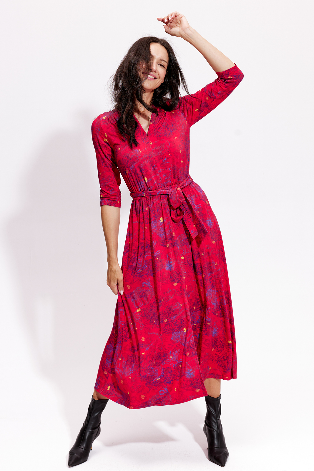 LIBERTY DRESS wish you luck red print