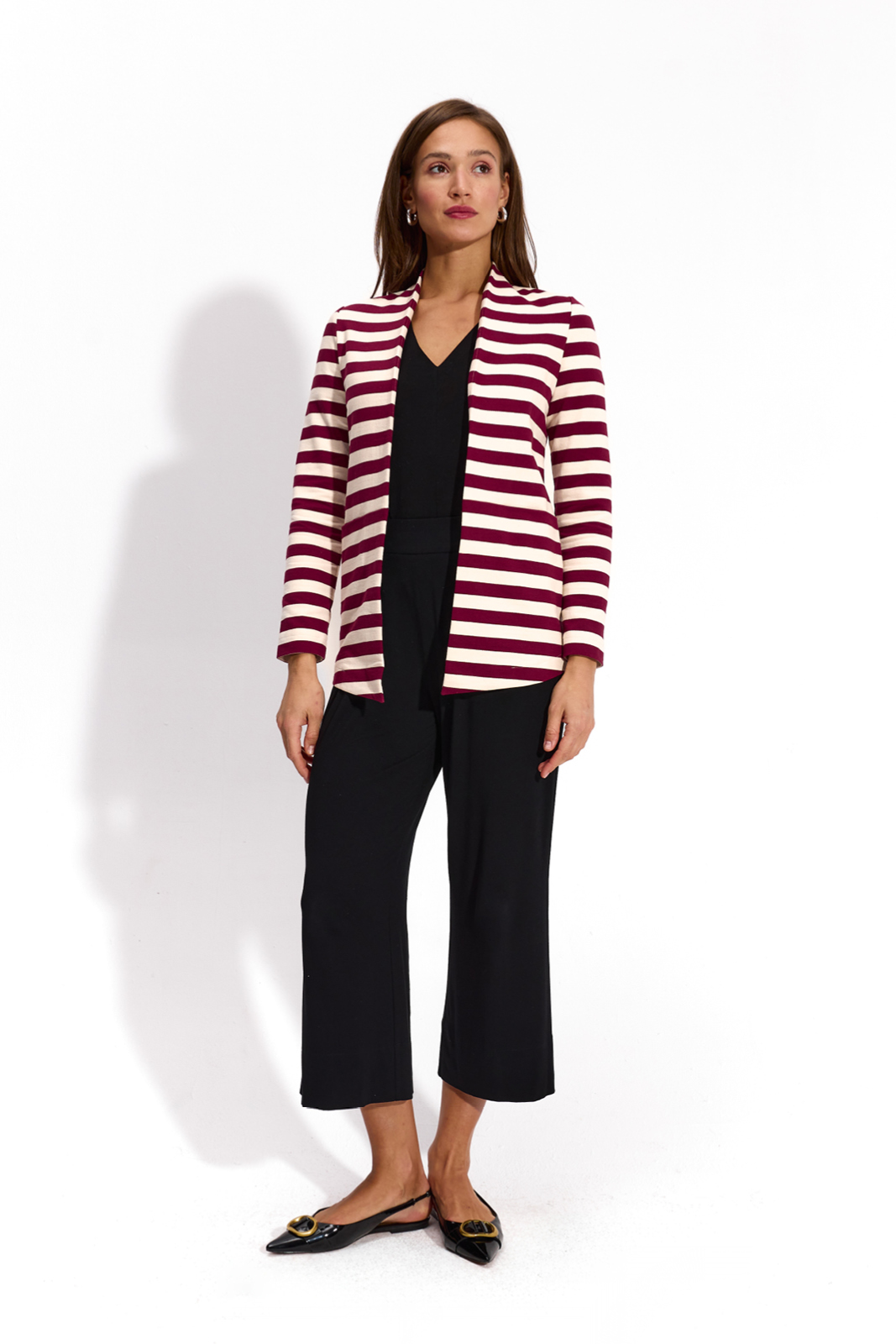 OUT OF OFFICE cream & cherry stripes