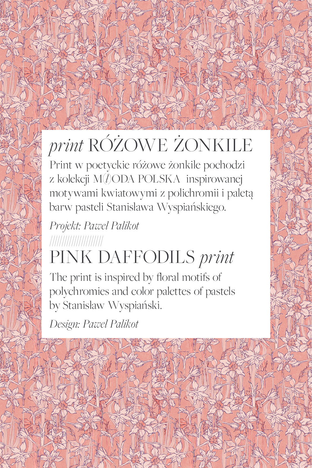 BIARRISK print różowe żonkile