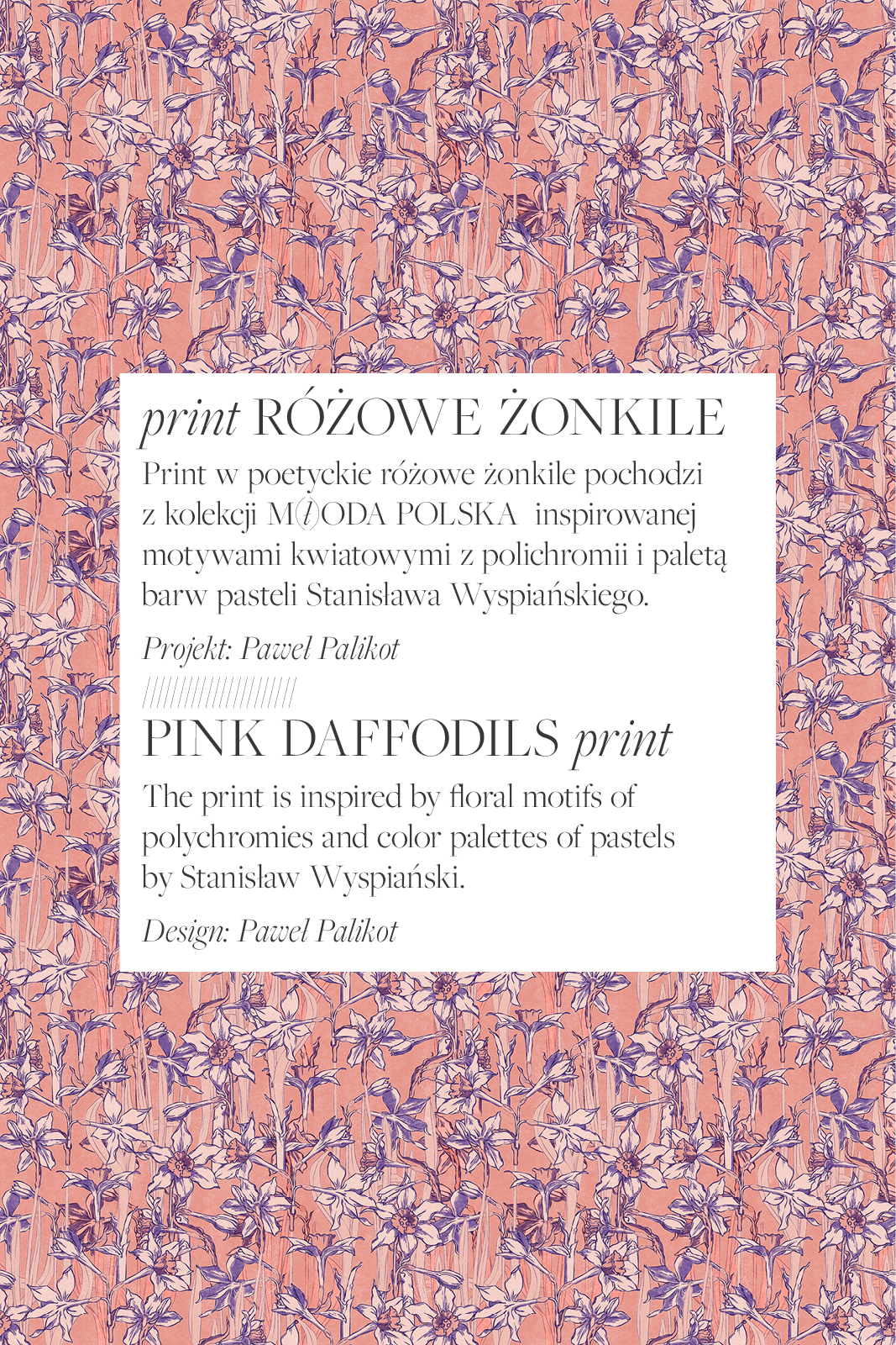 PRIMAVERAS pink daffodils print