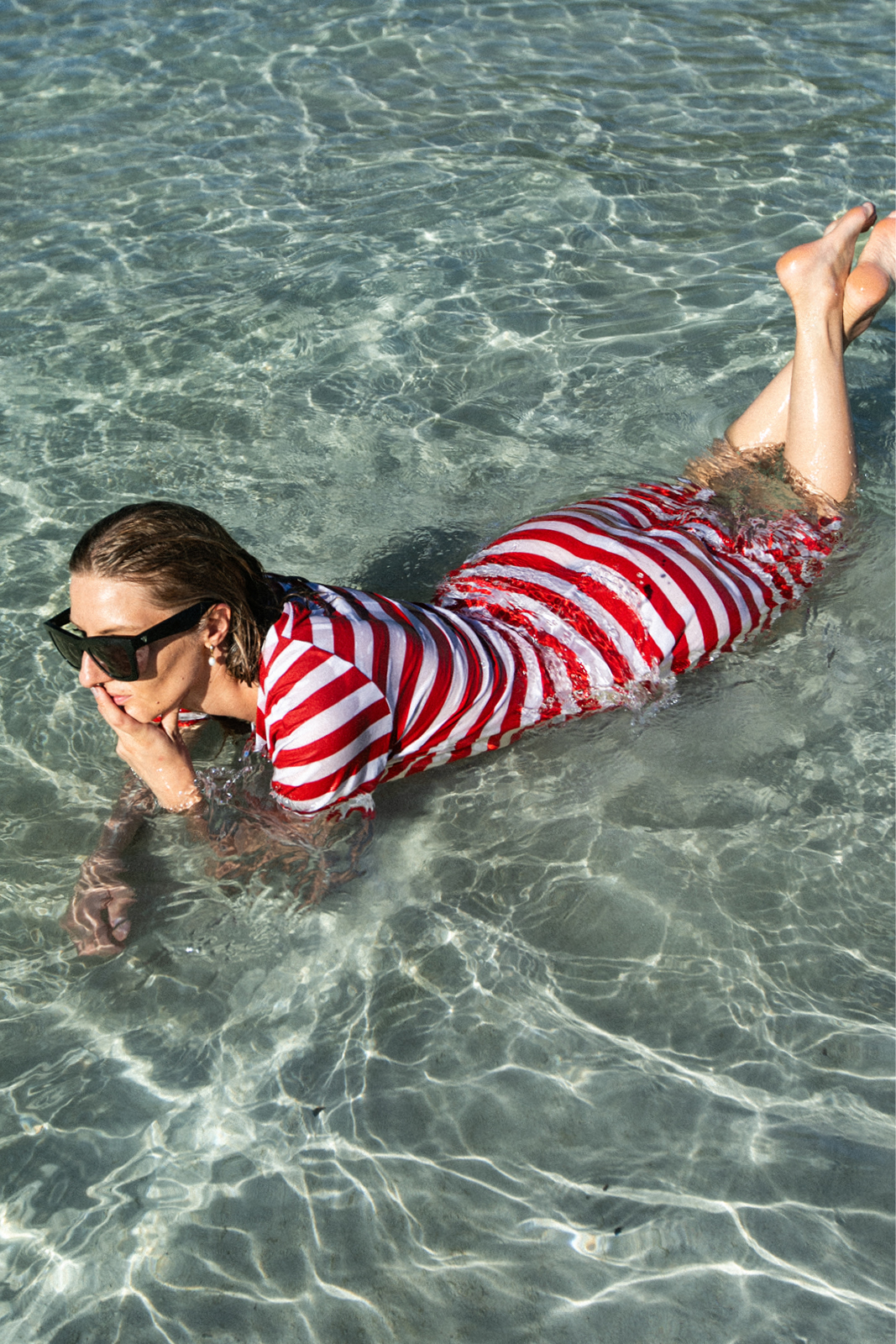 T-SHIRT DRESS red stripes T-SHIRT DRESS red stripes