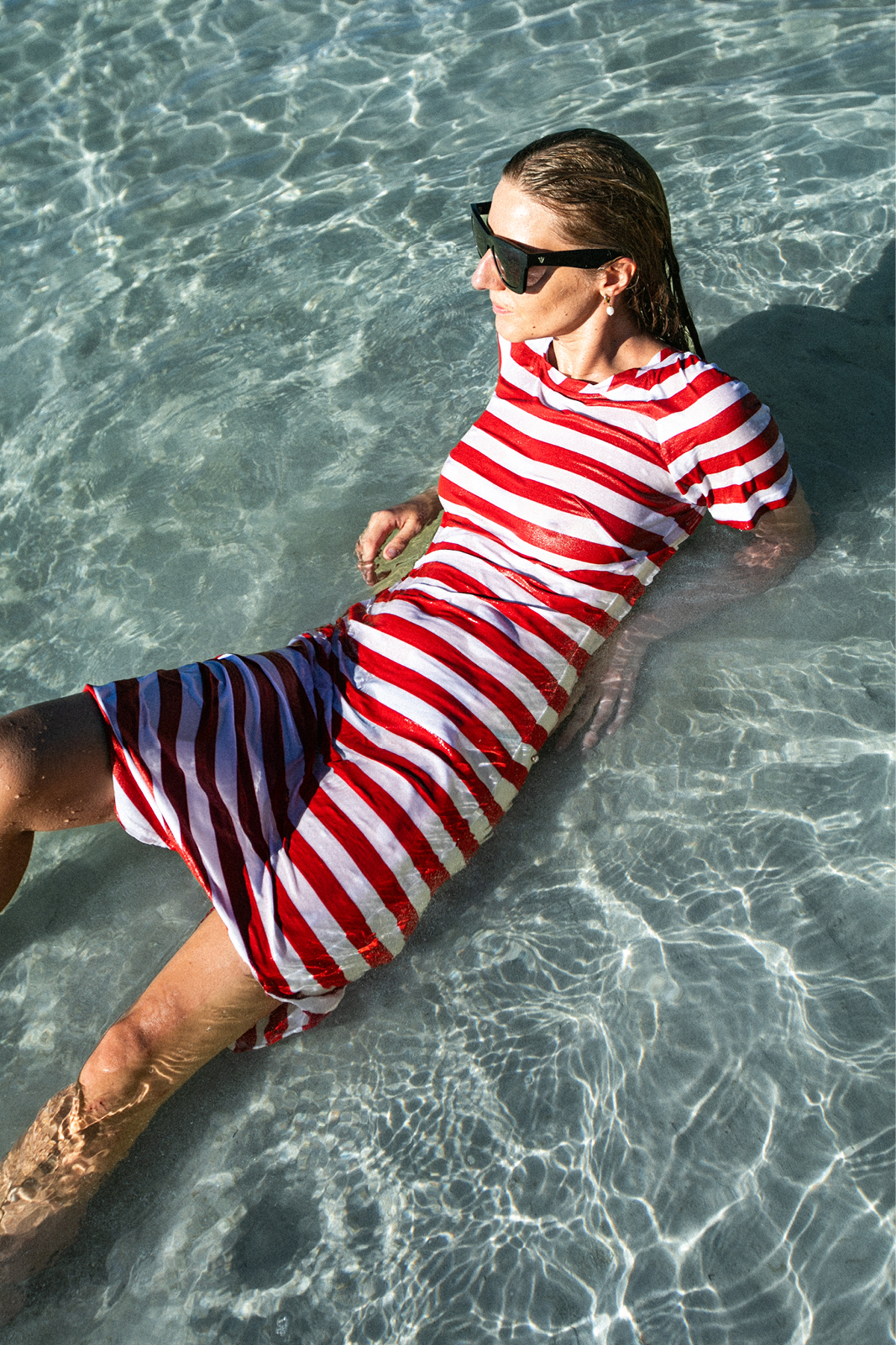 T-SHIRT DRESS red stripes T-SHIRT DRESS red stripes