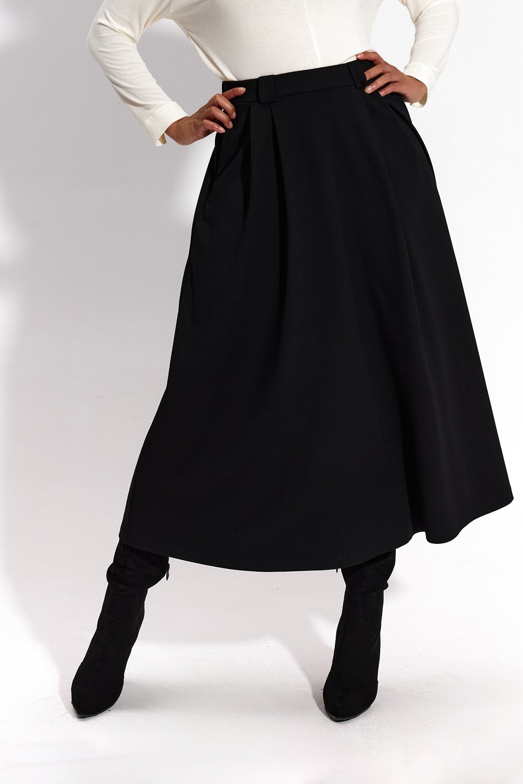 7/8 SUIT SKIRT black