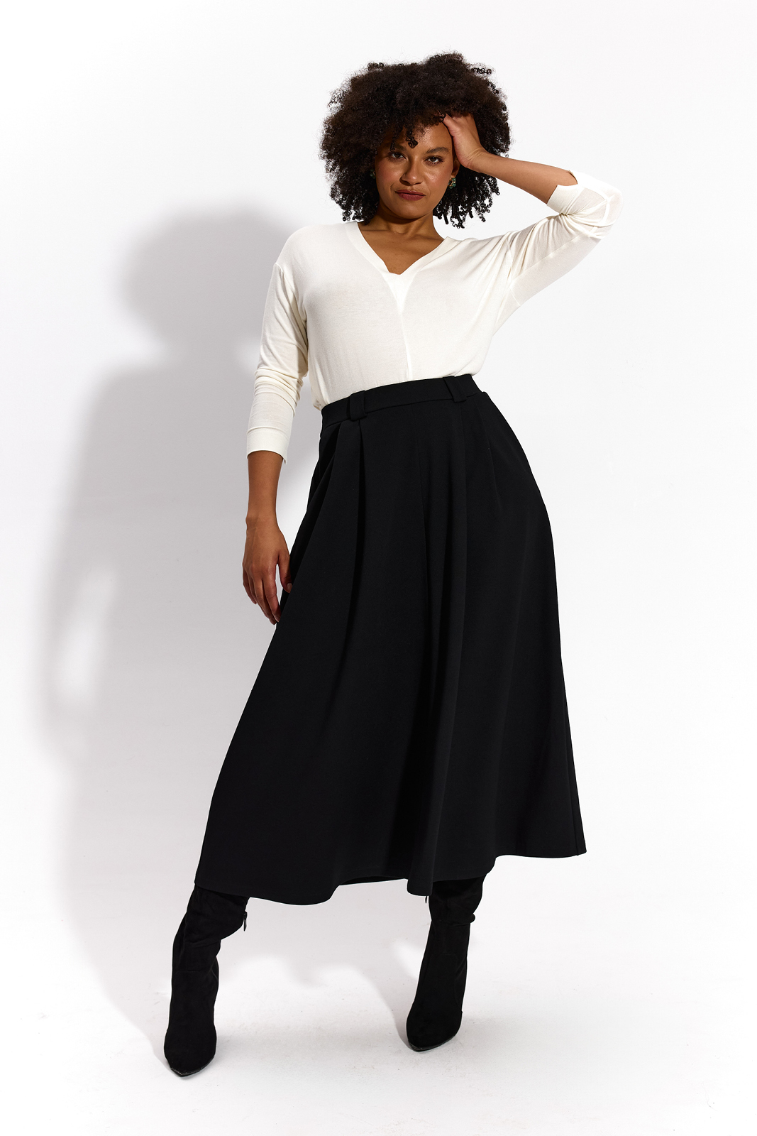 7/8 SUIT SKIRT black