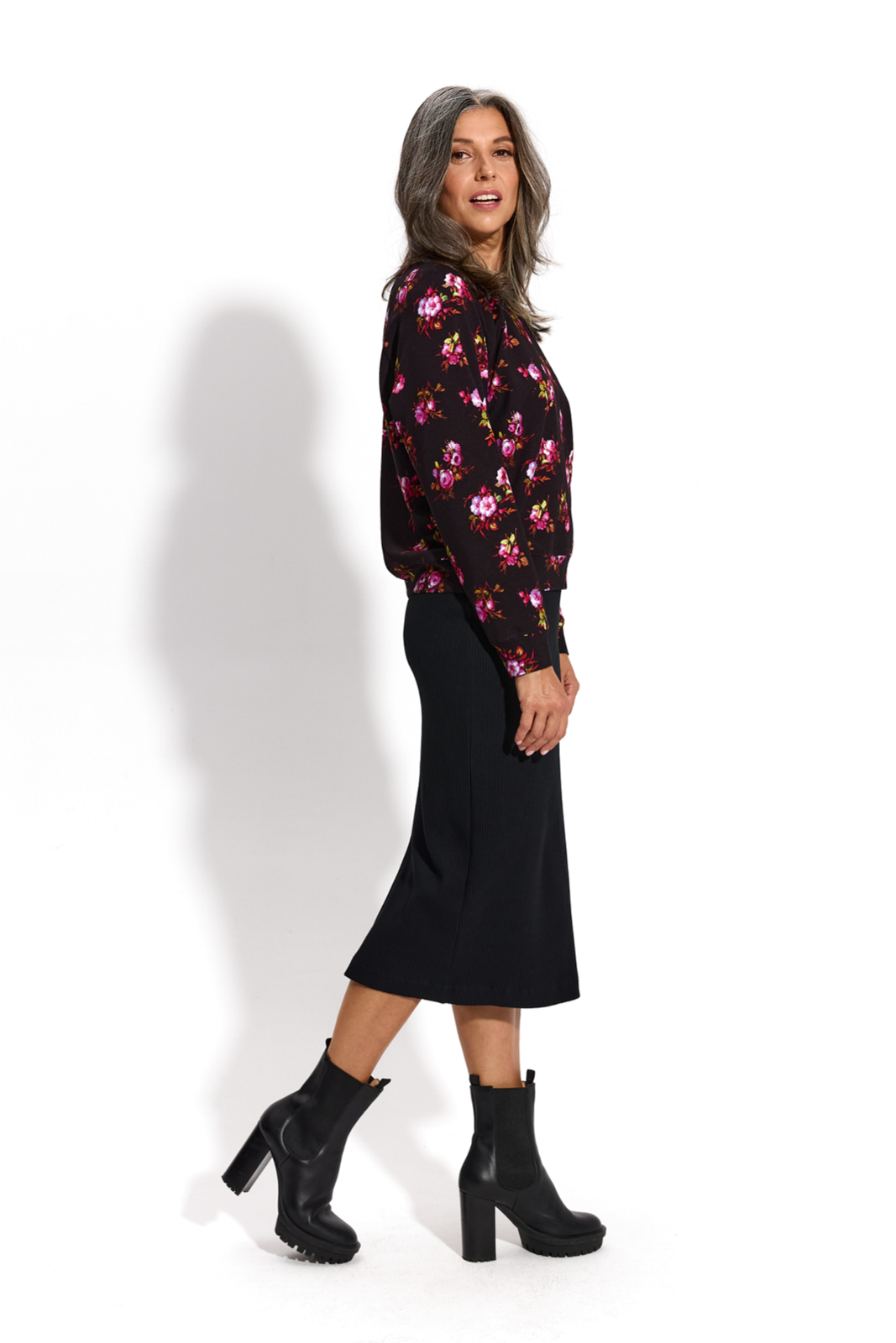 7/8 TUBE SKIRT ribbed black