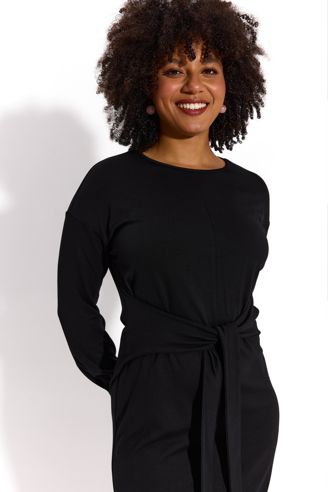 OVERSIZE DRESS WITH BELT black