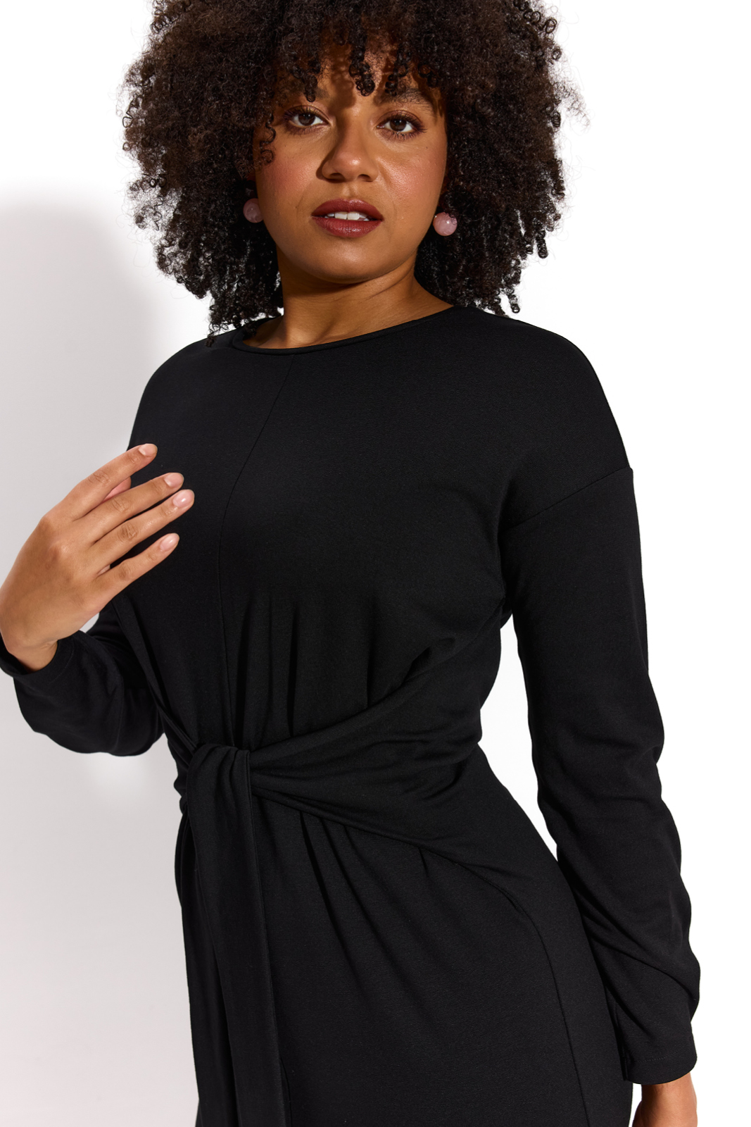 OVERSIZE DRESS WITH BELT black