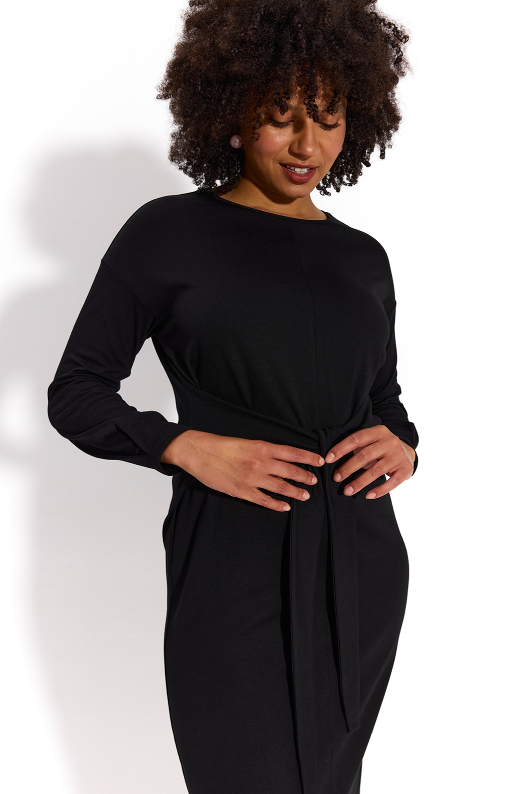 OVERSIZE DRESS WITH BELT black