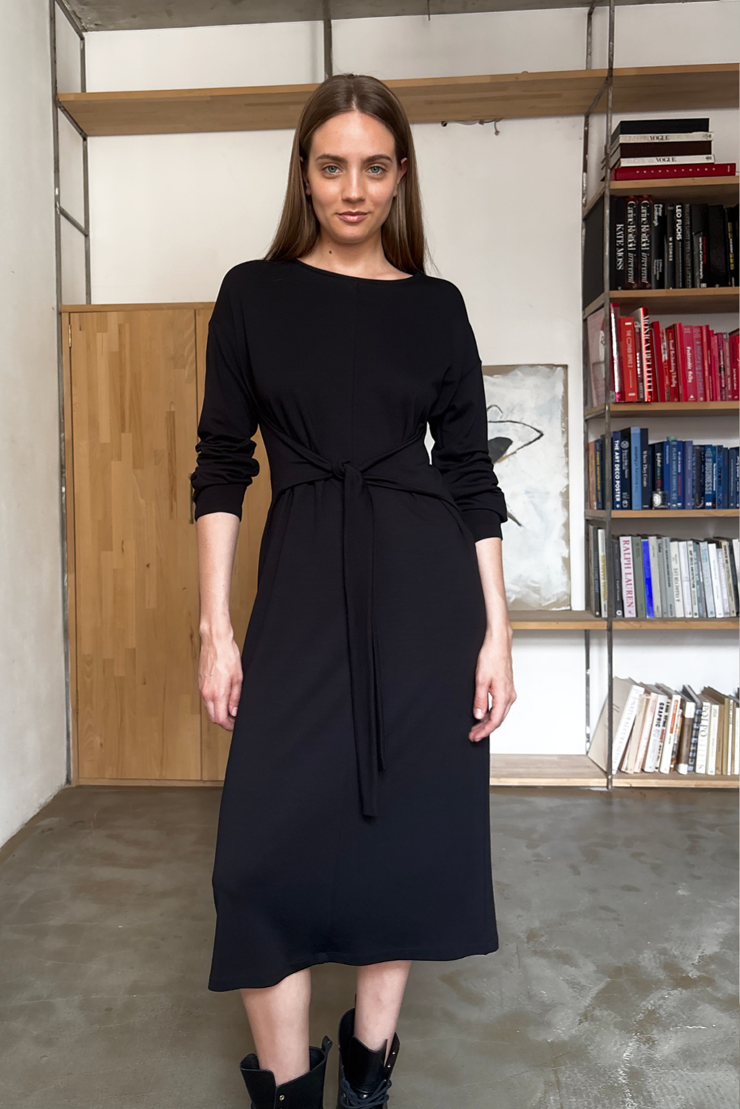 OVERSIZE DRESS WITH BELT black