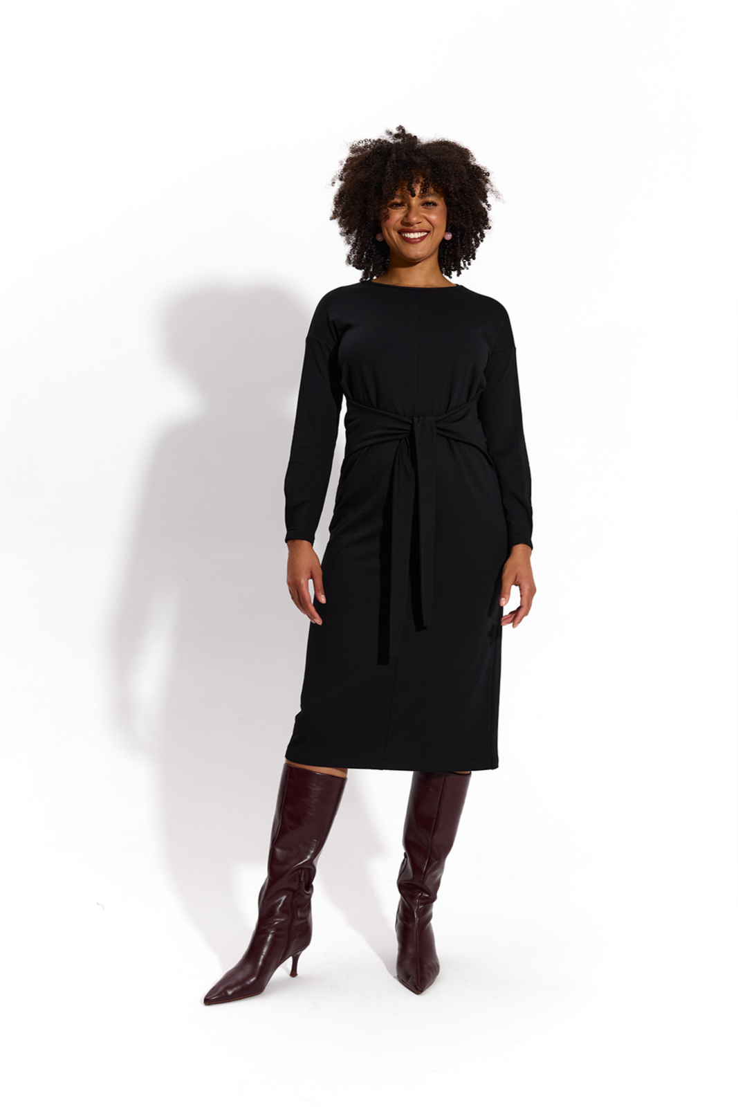 OVERSIZE DRESS WITH BELT black