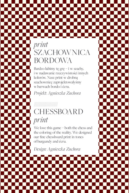 BASIC INSTINCT print szachownica bordowa BASIC INSTINCT print szachownica bordowa