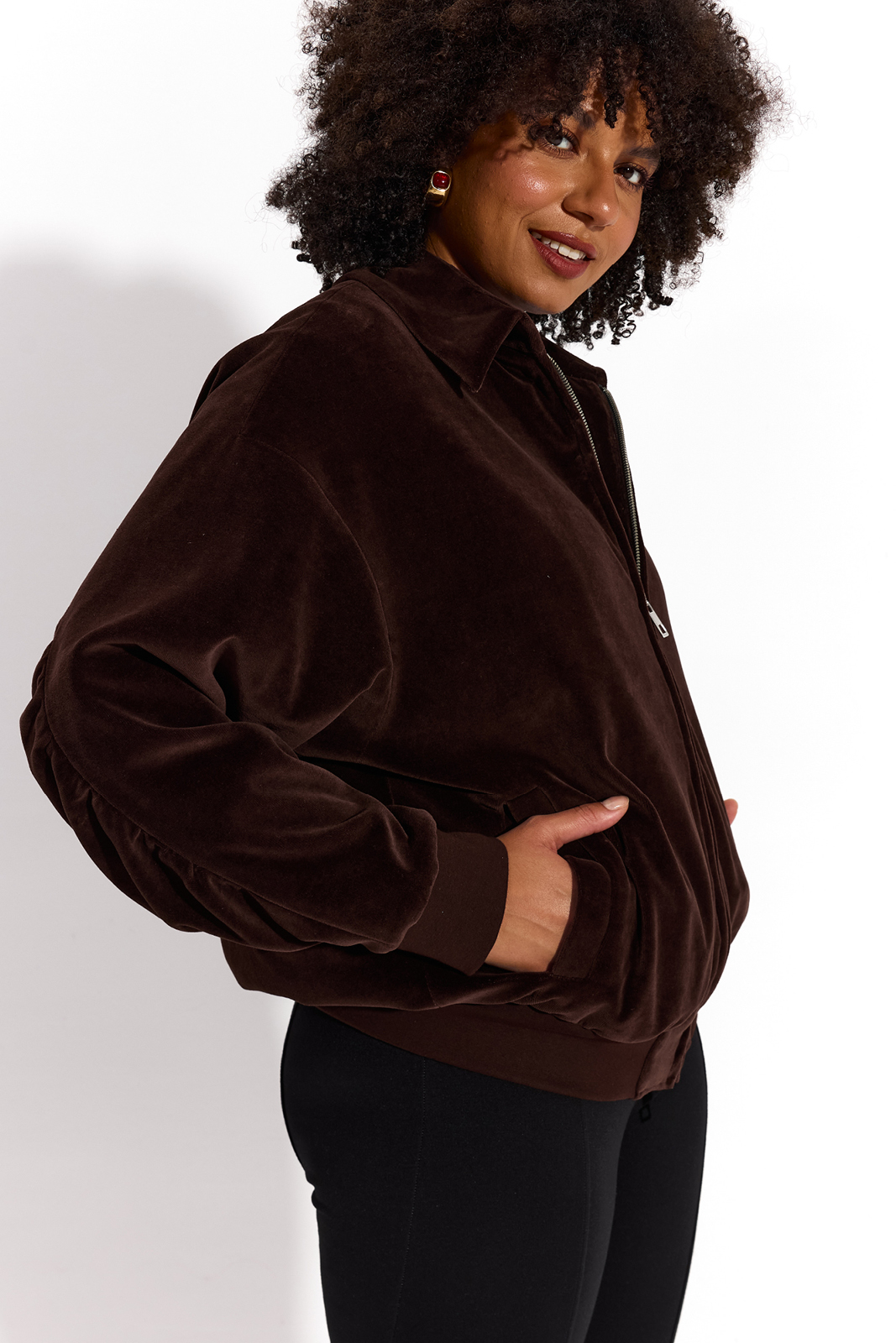ROMANTIC BOMBER JACKET chocolate velvet ROMANTIC BOMBER JACKET chocolate velvet