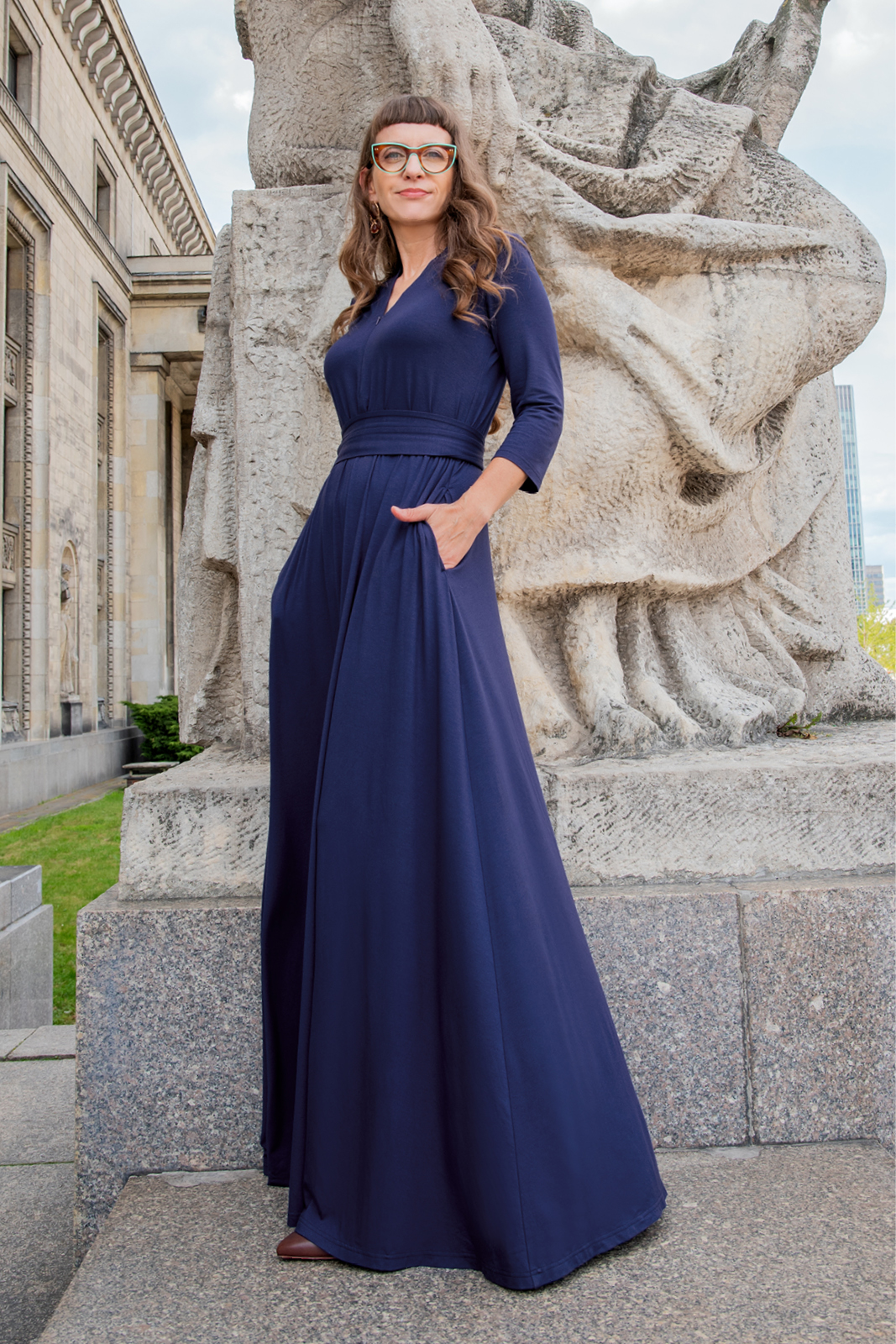 LIBERTY DRESS MAXI nocny granat LIBERTY DRESS MAXI nocny granat