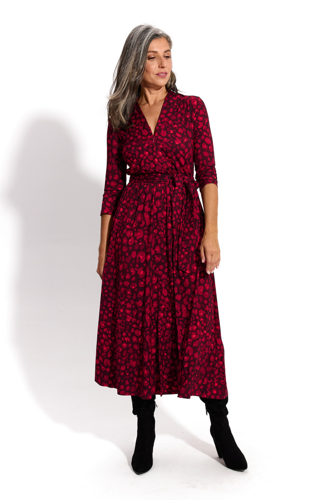 LIBERTY DRESS red panther print
