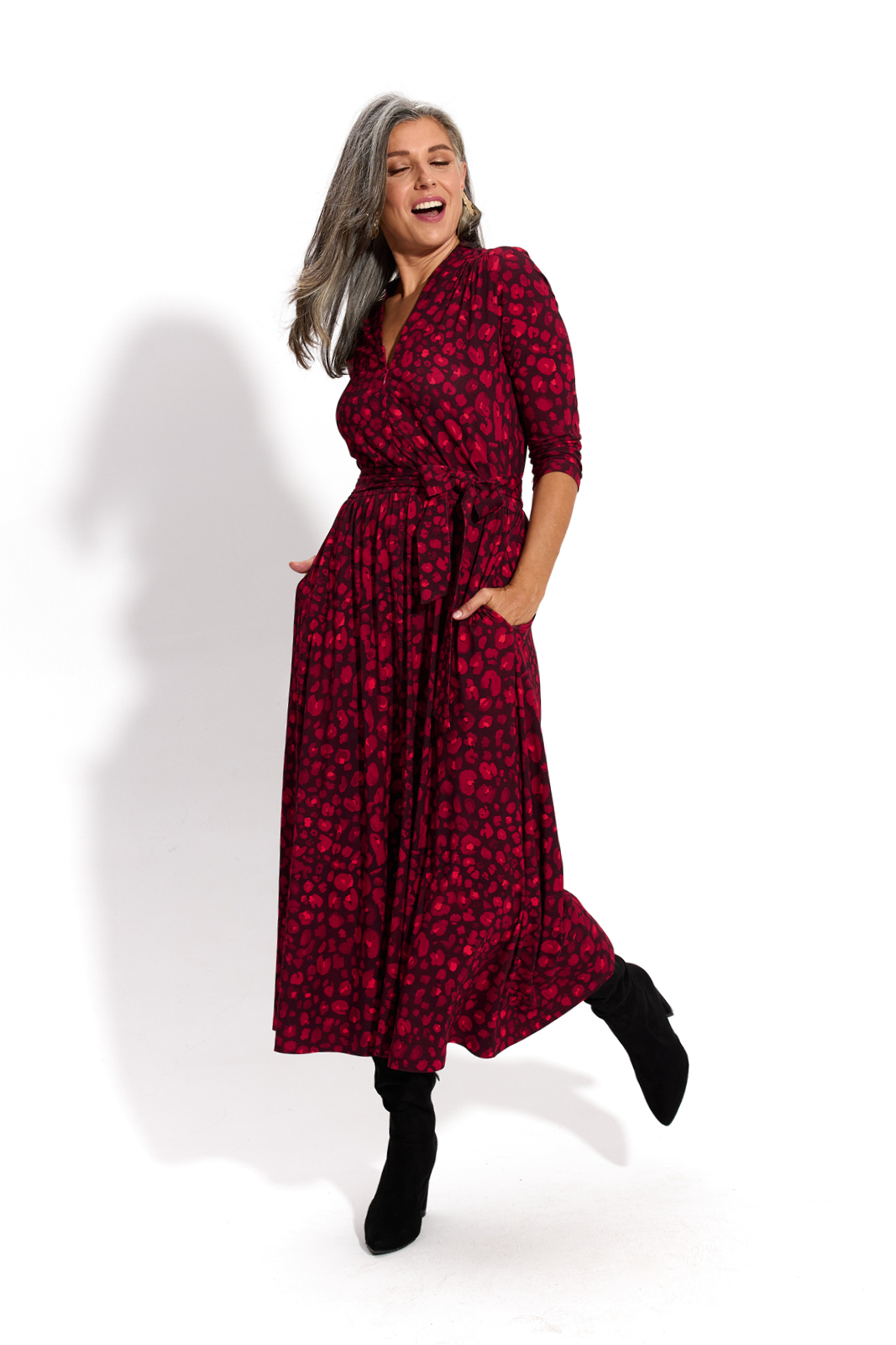 LIBERTY DRESS red panther print