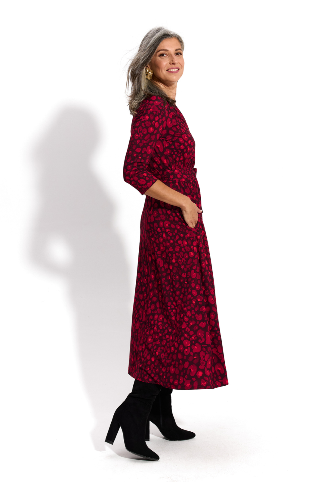 LIBERTY DRESS red panther print