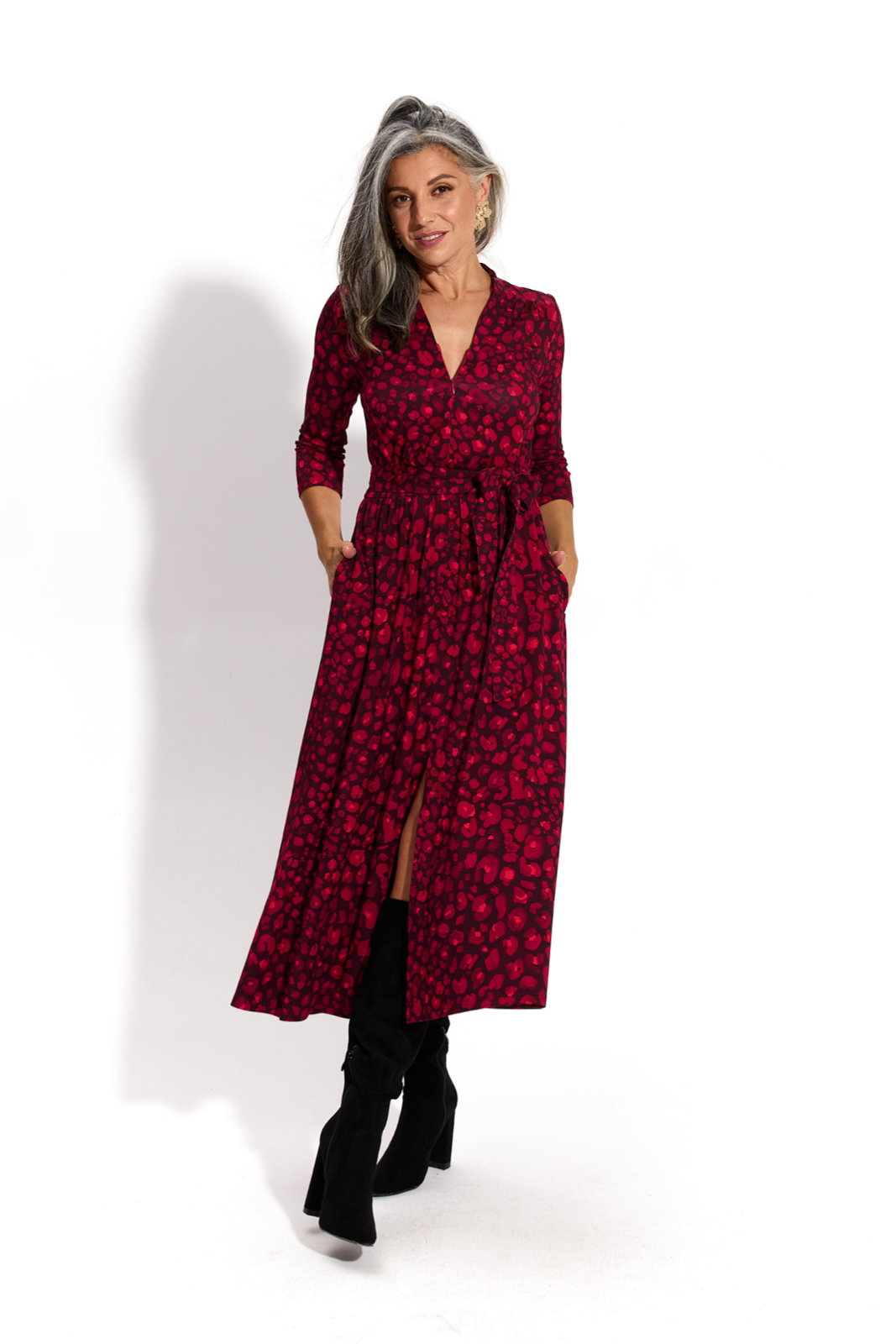 LIBERTY DRESS red panther print