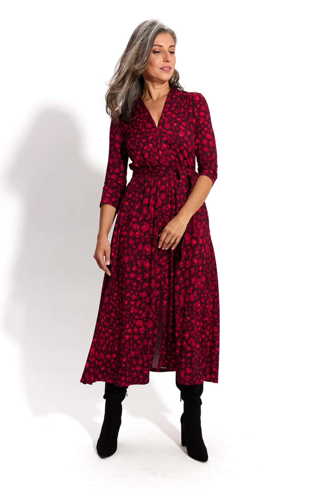 LIBERTY DRESS red panther print