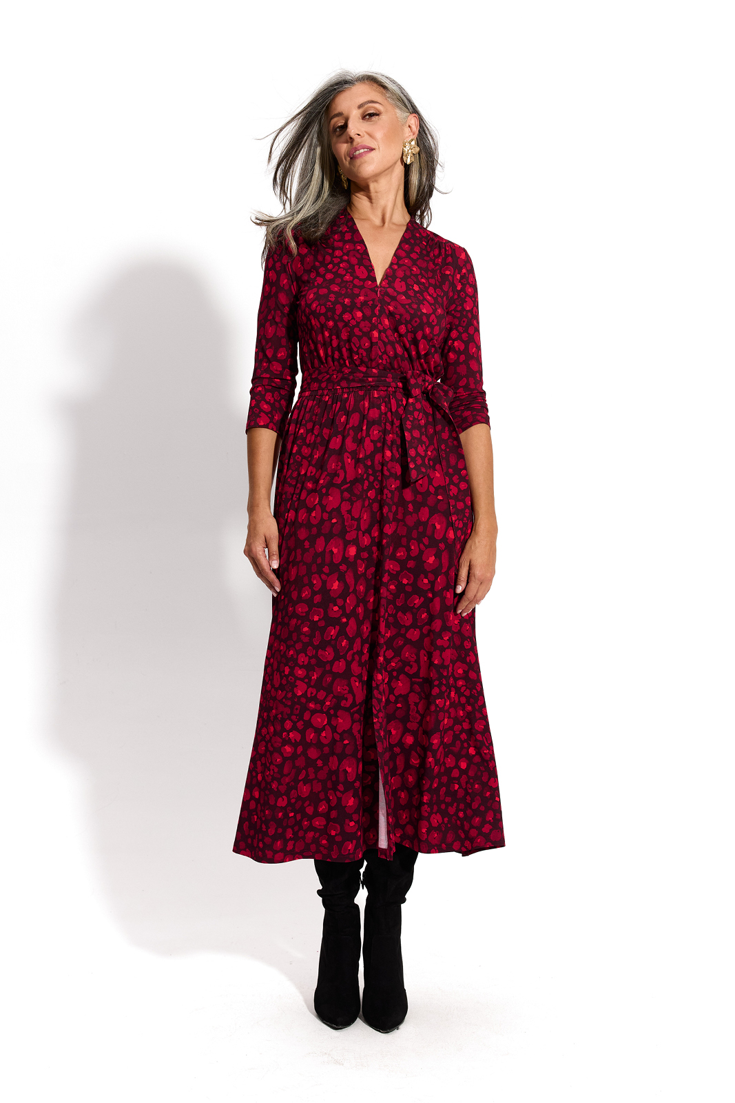 LIBERTY DRESS red panther print