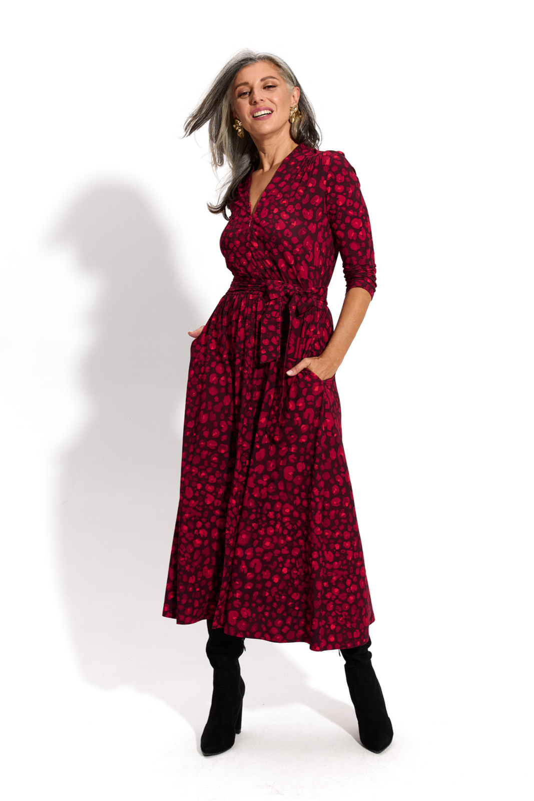 LIBERTY DRESS red panther print
