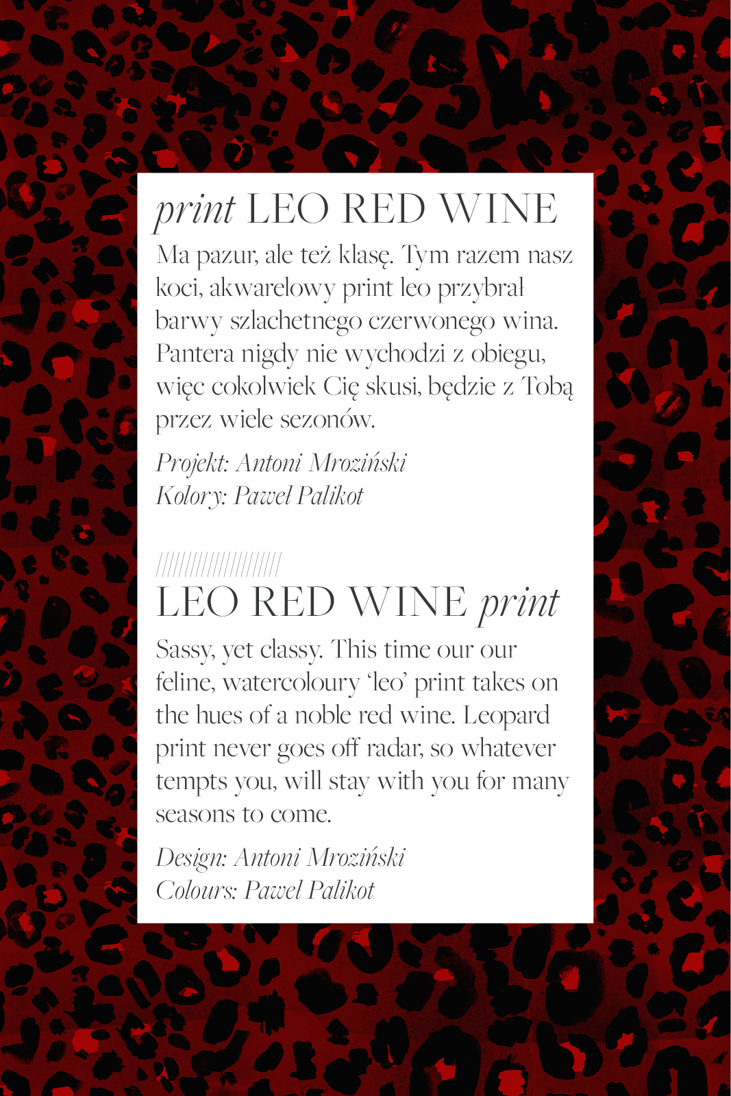 SPRYCIARY print leo red wine