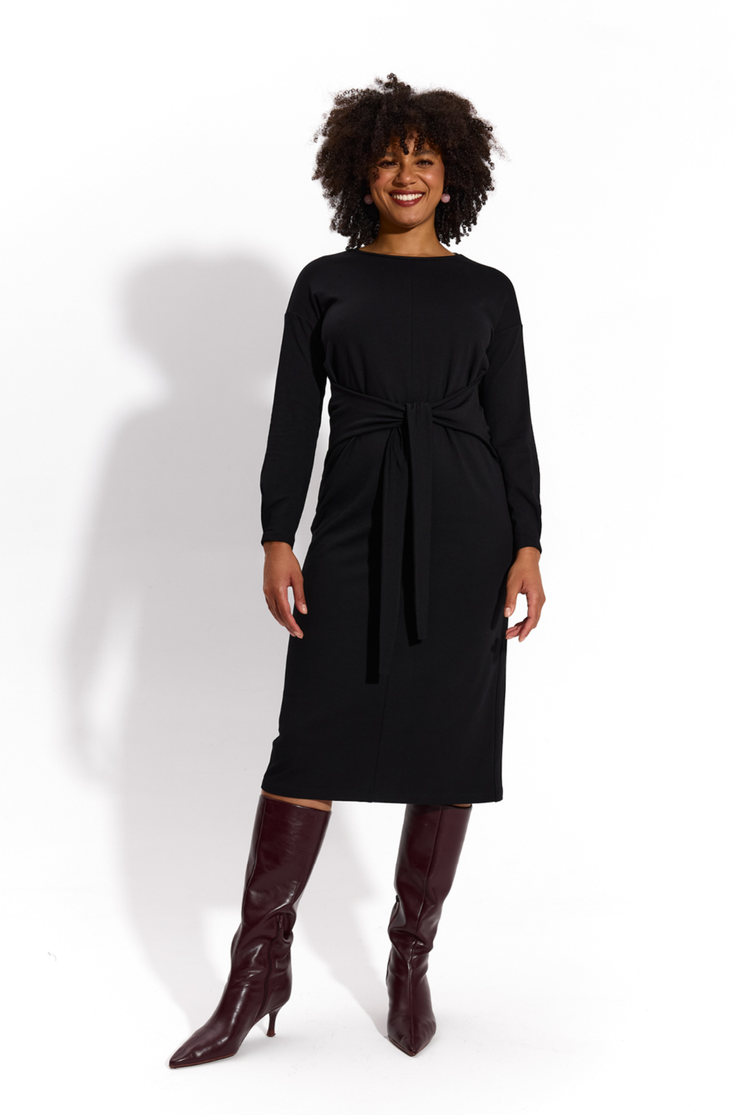 SUKIENKA OVERSIZE Z PASKIEM czarna SUKIENKA OVERSIZE Z PASKIEM czarna