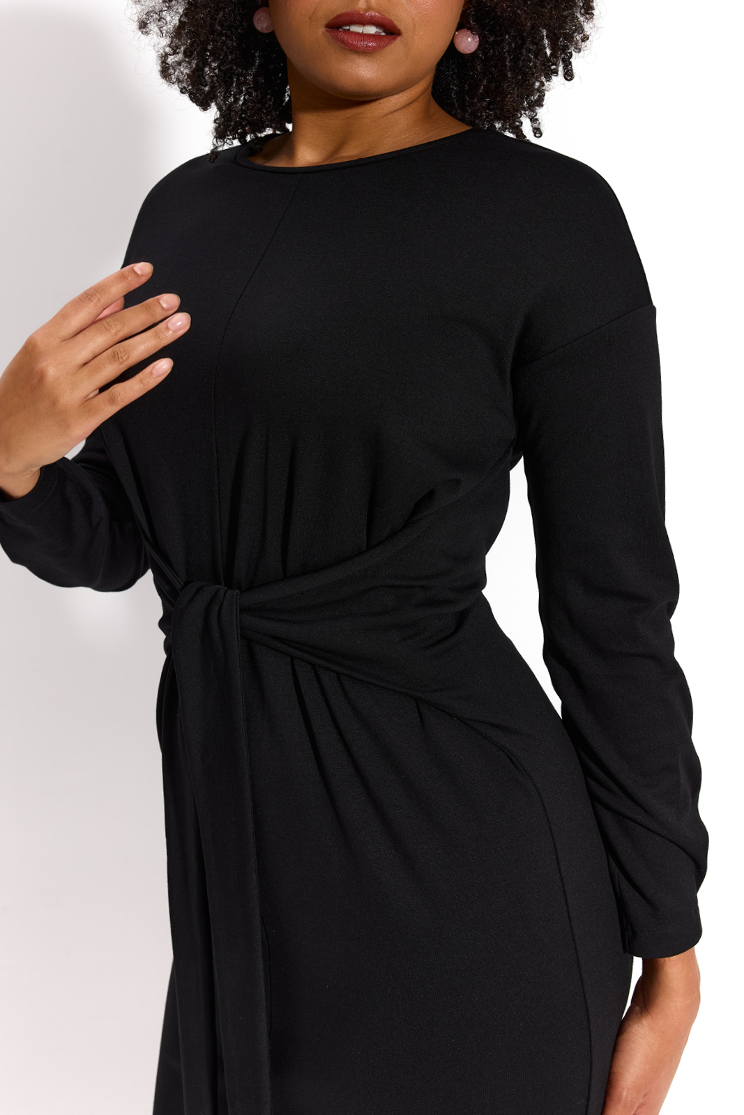 OVERSIZE DRESS WITH BELT black OVERSIZE DRESS WITH BELT black