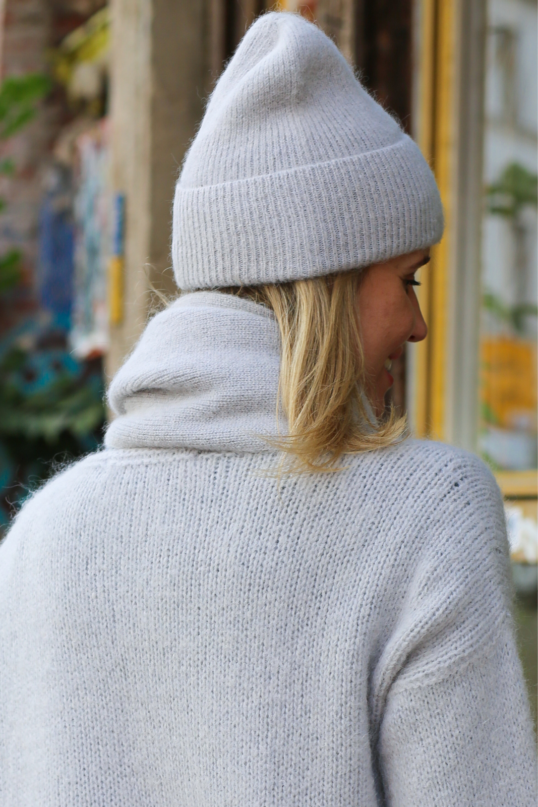 PREMIUM ALPACA BEANIE silver gray