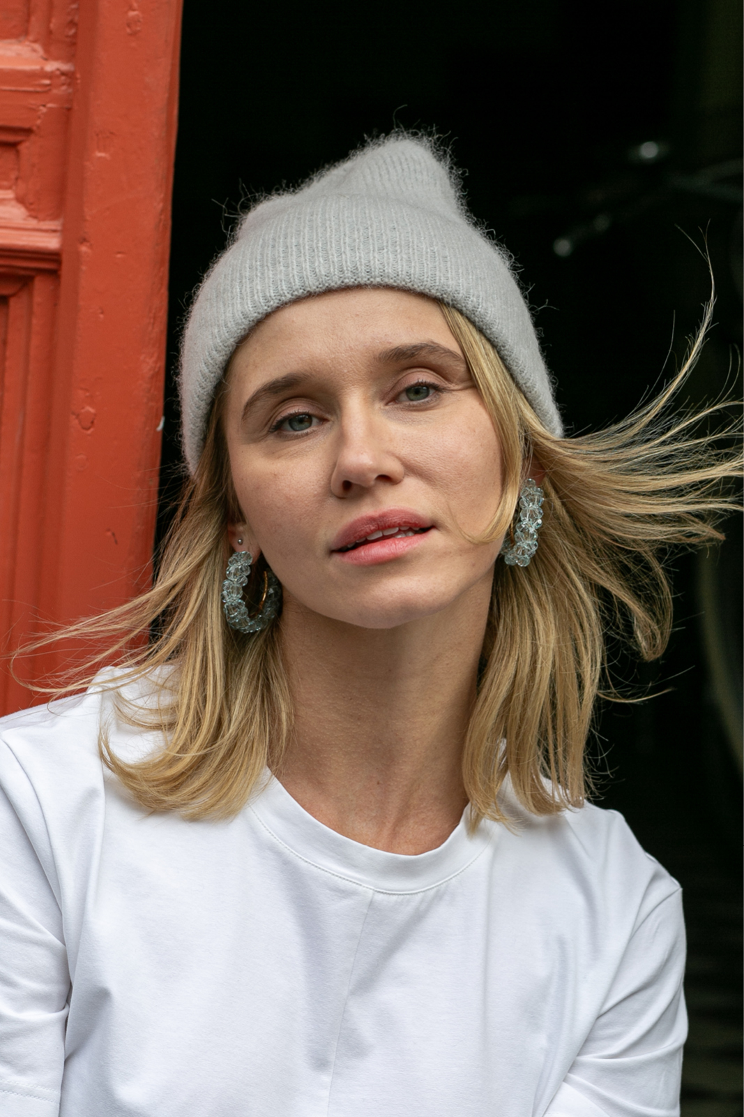 PREMIUM ALPACA BEANIE silver gray