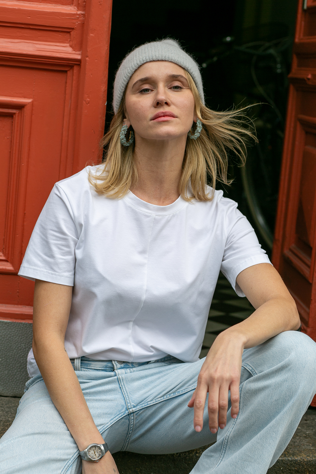 PREMIUM ALPACA BEANIE silver gray