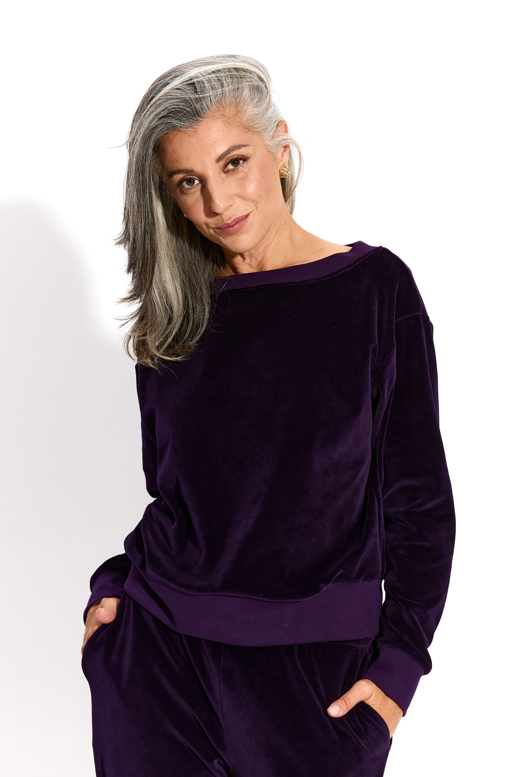 OVERSIZED SWEATSHIRT plum velvet