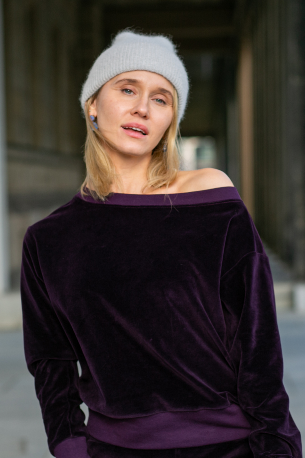 OVERSIZED SWEATSHIRT plum velvet