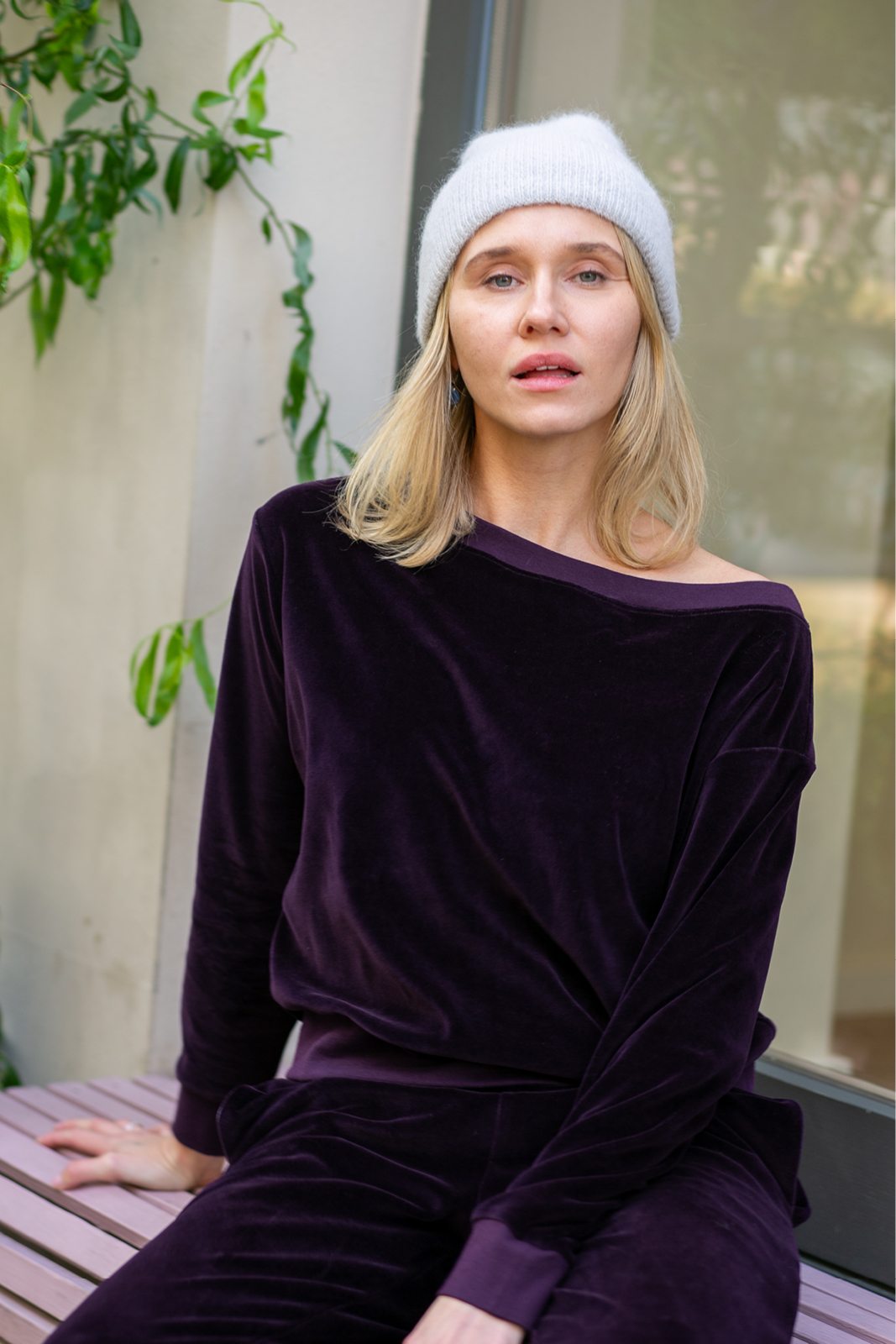 OVERSIZED SWEATSHIRT plum velvet