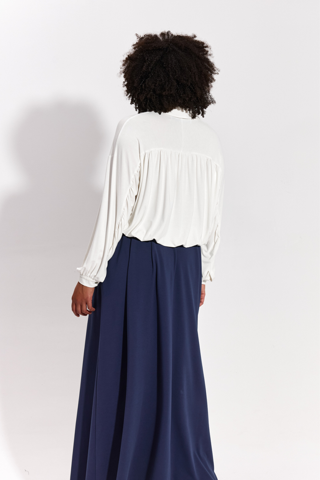 SPÓDNICA GARNITUROWA MAXI nocny granat