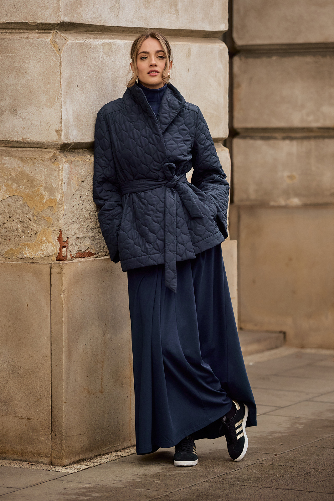 SPÓDNICA GARNITUROWA MAXI nocny granat SPÓDNICA GARNITUROWA MAXI nocny granat