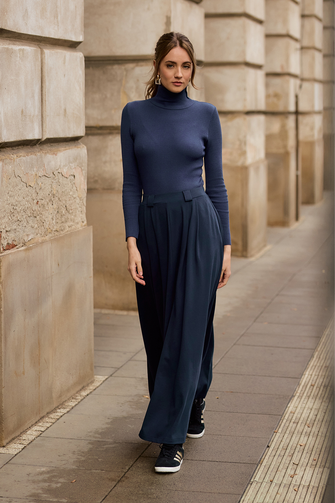 SPÓDNICA GARNITUROWA MAXI nocny granat SPÓDNICA GARNITUROWA MAXI nocny granat