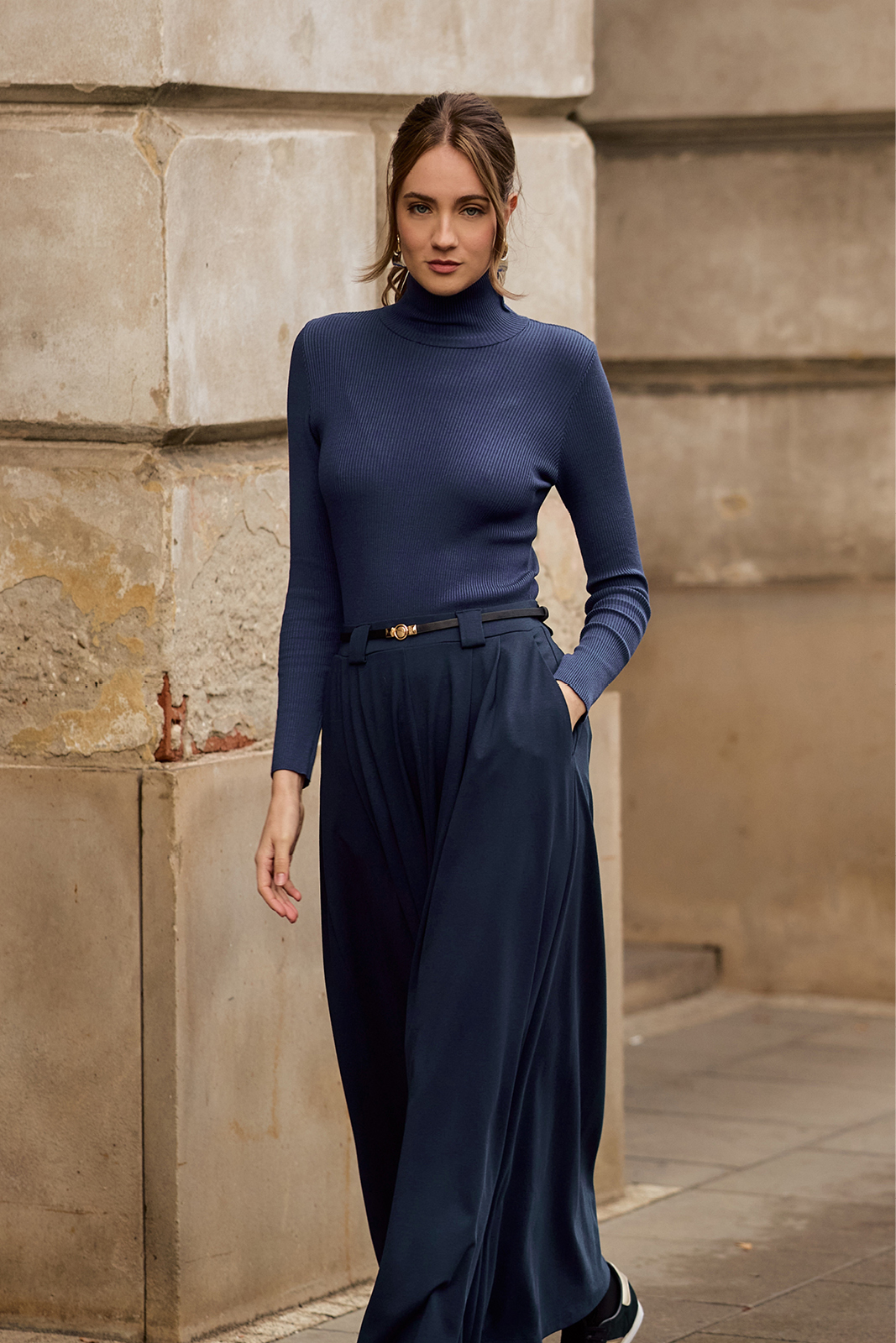 SPÓDNICA GARNITUROWA MAXI nocny granat SPÓDNICA GARNITUROWA MAXI nocny granat