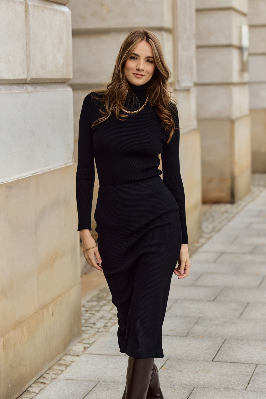 7/8 TUBE SKIRT ribbed black 7/8 TUBE SKIRT ribbed black