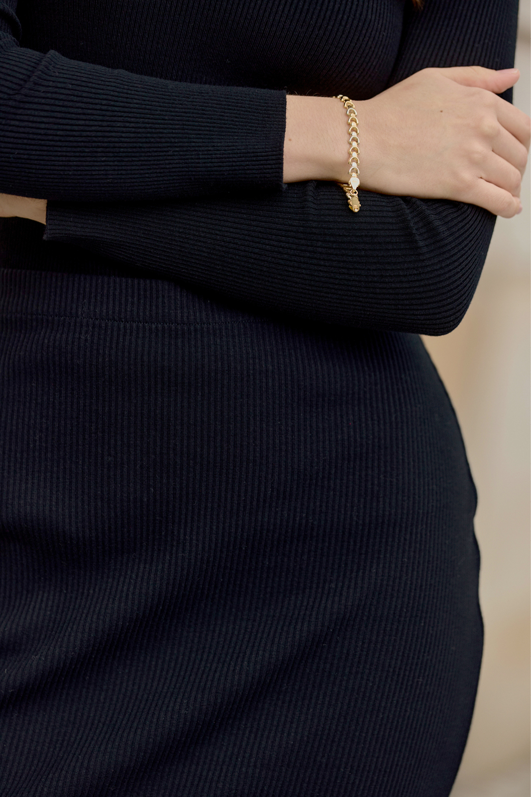 7/8 TUBE SKIRT ribbed black