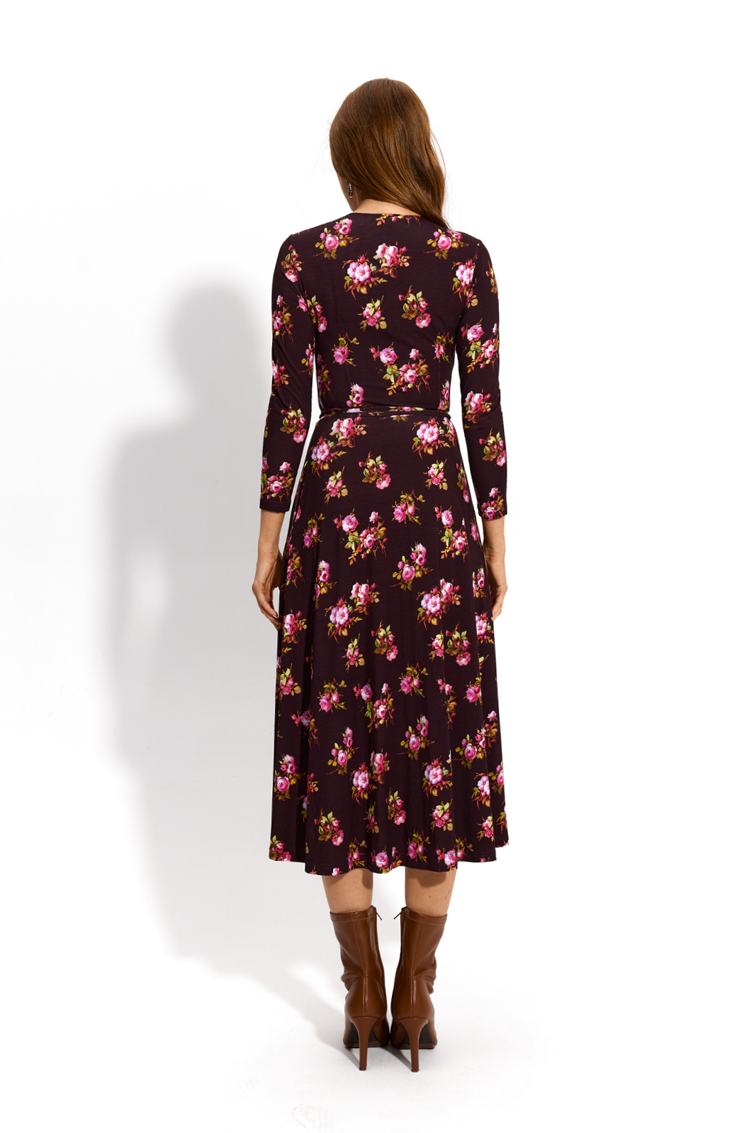 DREAMGIRL Z DŁUGIM RĘKAWEM print risk'n'roses brązowa