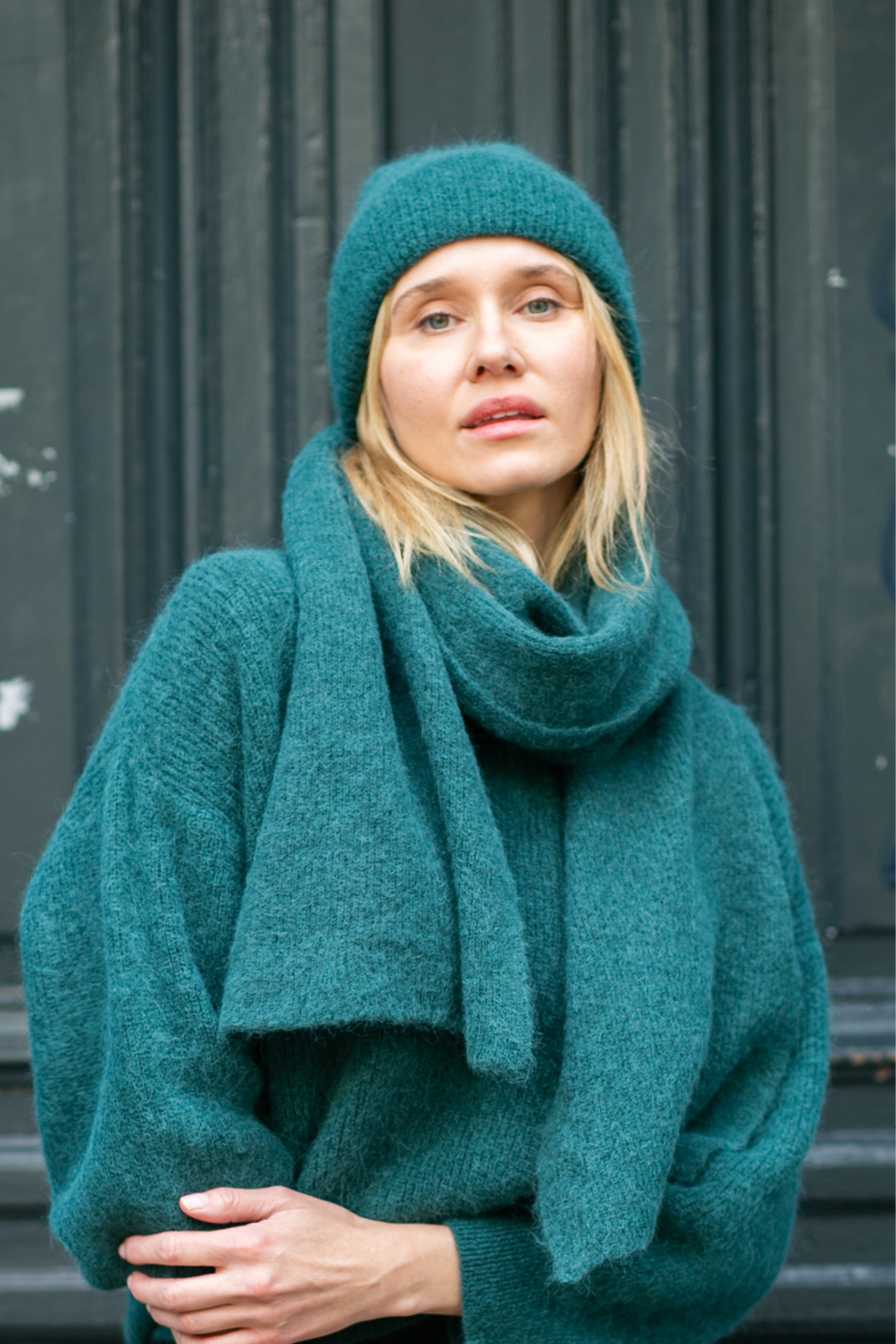 PREMIUM ALPACA SCARF bottle green