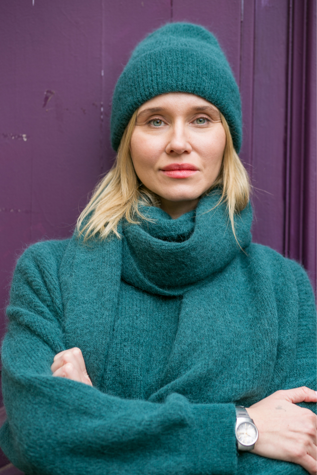 SZALIK Z ALPAKI PREMIUM butelkowa zieleń SZALIK Z ALPAKI PREMIUM butelkowa zieleń