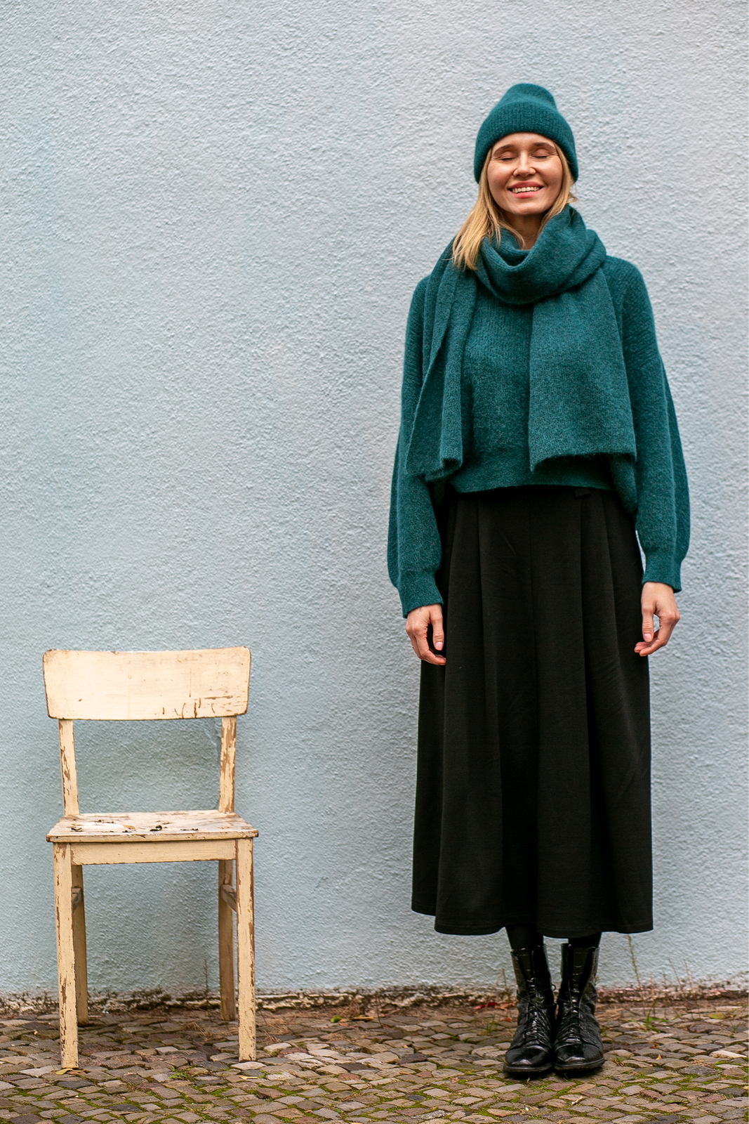 PREMIUM ALPACA SCARF bottle green