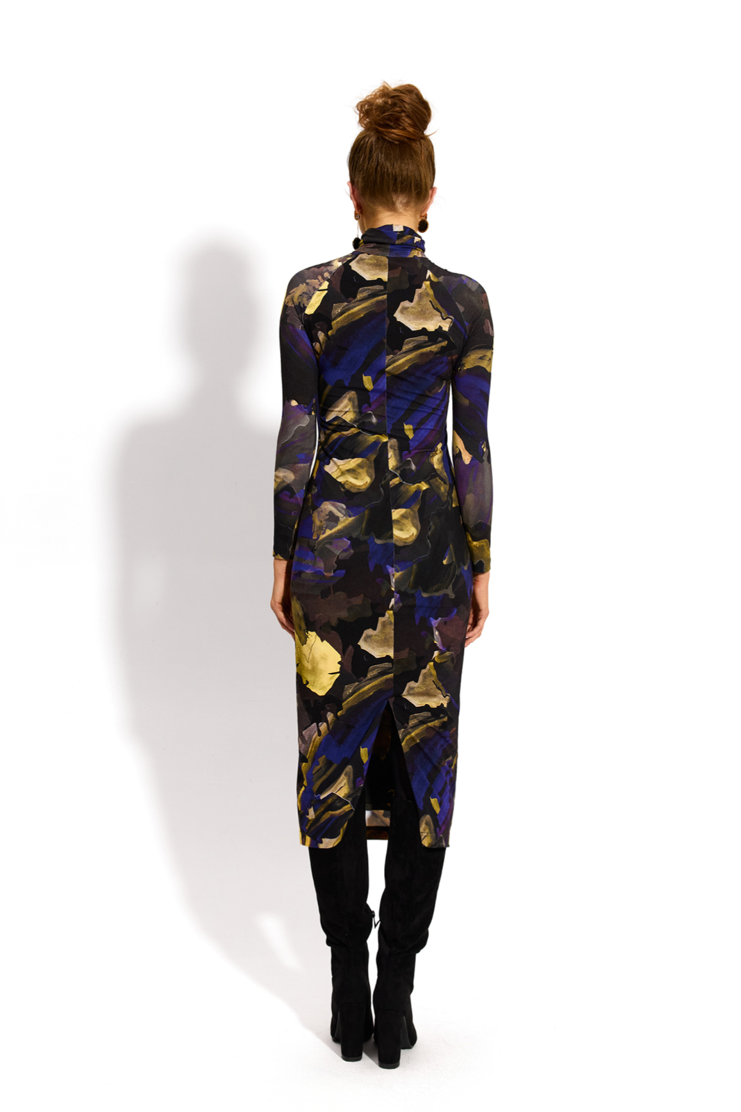 SKINCITY TURTLENECK MAXI gold dreamworld print