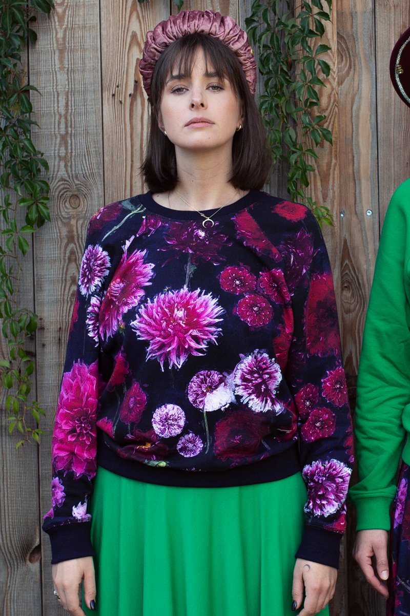 LUCY IN THE SKY dahlias print