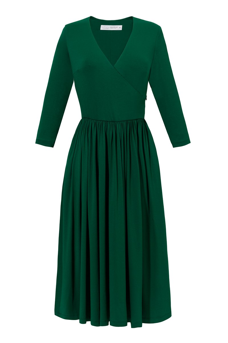WRAP DRESS stem green