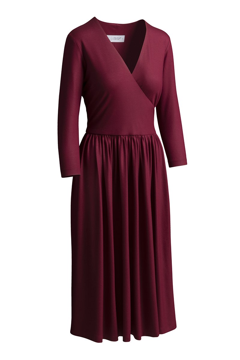 WRAP DRESS vintage burgundy