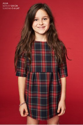 LITTLE CHEQUERED DRESS FOR KIDS red
